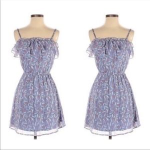 🌸3/$25 Mossimo Floral Lavender Chiffon Ruffle Convertible Mini Dress, Size S